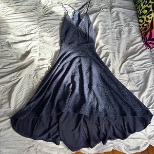 High to low royal blue sparkly dress